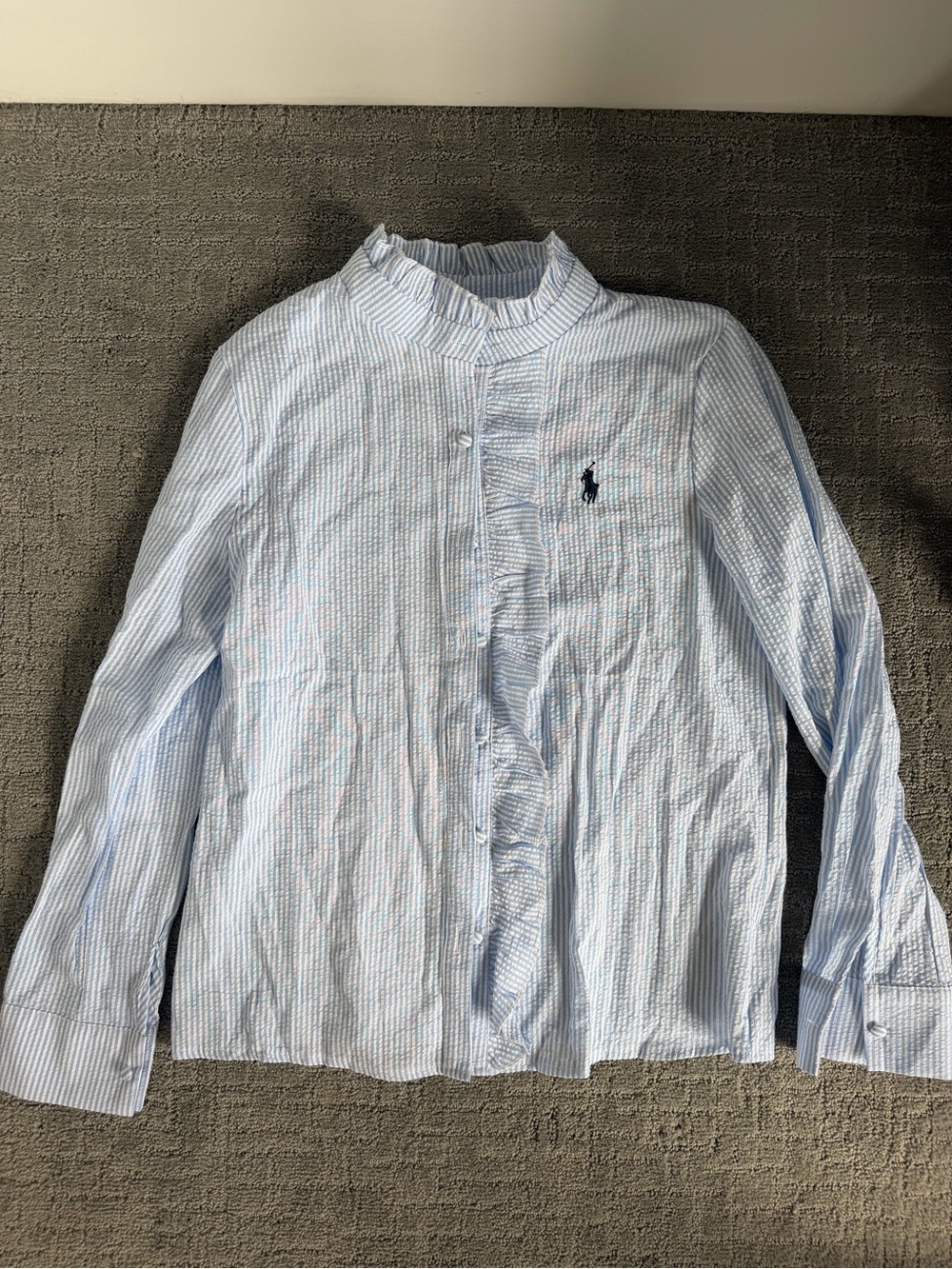 Polo Horse Seersucker button up shirt
